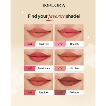 IMPLORA Day To Day Lite Matte Lip Cream 02 - Cheris | 4 gr