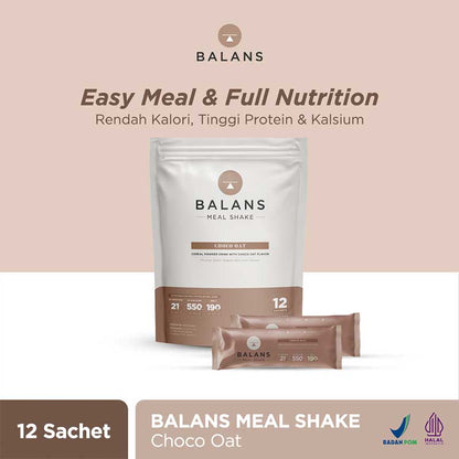 Balans Meal Shake Choco Oat - 12 Sachet | 210 g