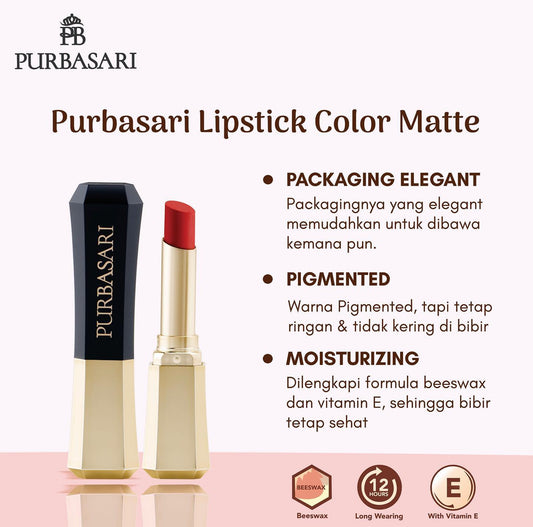 Purbasari Lipstick Color Matte 90 Crystal | 2,6 g