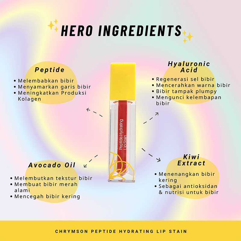 Chrymson Peptide Hydrating Lip Stain Melon Punch | 3.7gr