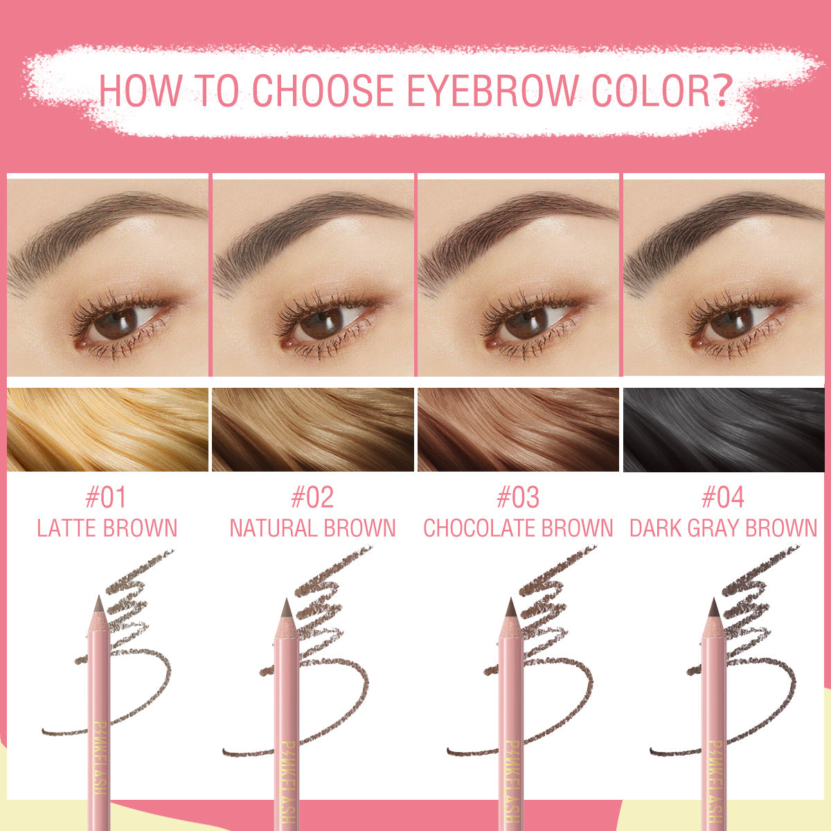 Pinkflash E02 Waterproof Easy Eyebrow Pencil - 03 Chocolate Brown