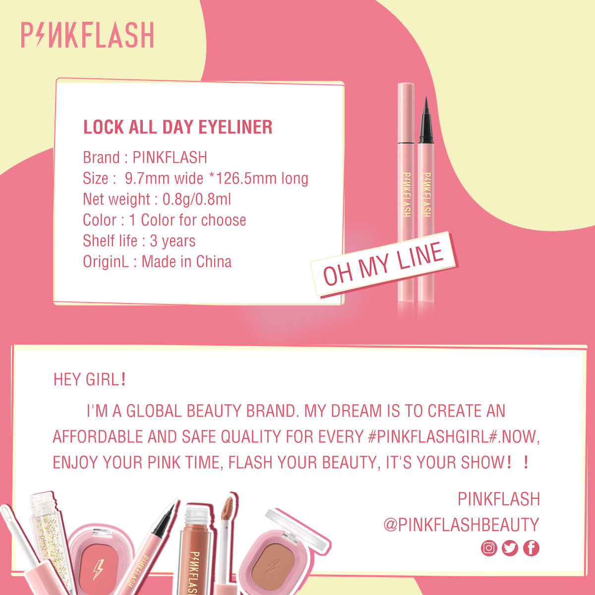 Pinkflash E01 Waterproof Easy Eyeliner