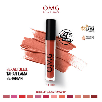 OMG Oh My Glam Matte Kiss Lip Cream - 10 Shell | 3.5 g