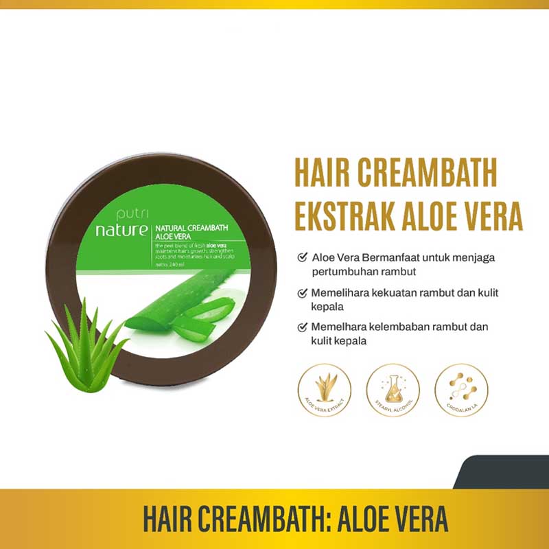 Putri Natural Creambath Aloe Vera 720ml