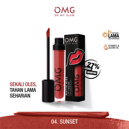 OMG Oh My Glam Matte Kiss Lip Cream - 04 Sunset | 3.5 g