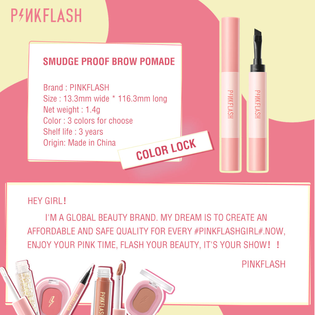 PINKFLASH SMUDGE PROOF BROW POMADE BR03