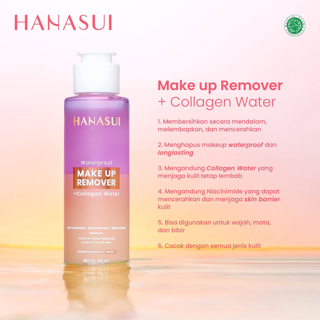 Hanasui Waterproof Make Up Remover + Collagen Water | 100 ml