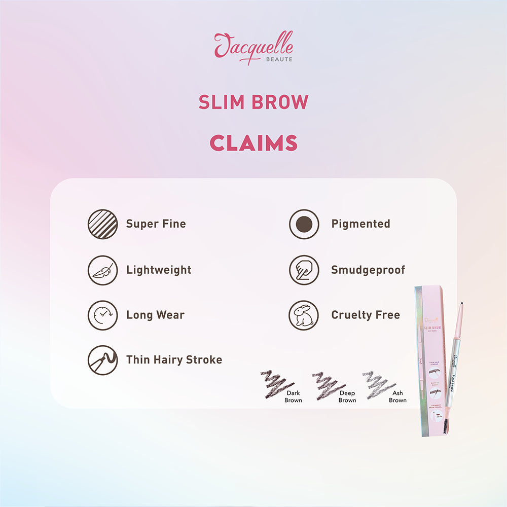 Jacquelle Slim Brow (2-In-1 Pensil Alis & Spoolie) - Dark Brown