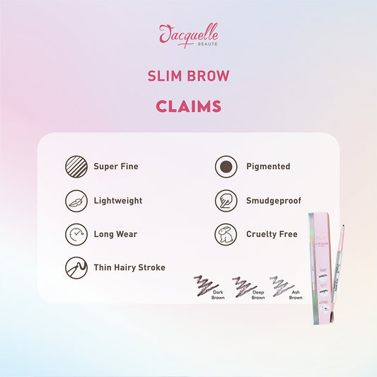 Jacquelle Slim Brow (2-In-1 Pensil Alis & Spoolie) - Dark Brown