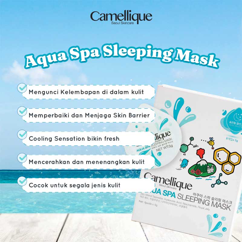 Camellique Masker Aqua Spa Hyaluronic Acid Sleeping Mask Korea 1 Box | 300gr