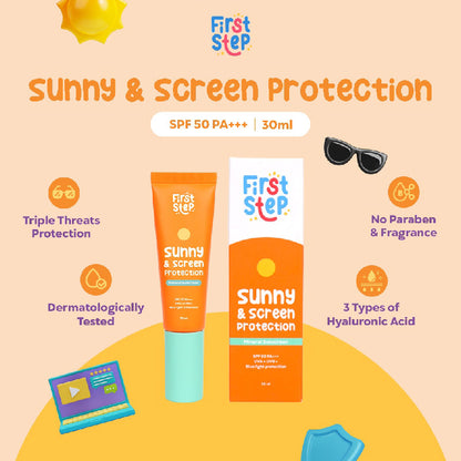 First Step Sunny & Screen Protection SPF 50 - Physical Sunscreen Bayi & Anak  | 30ml