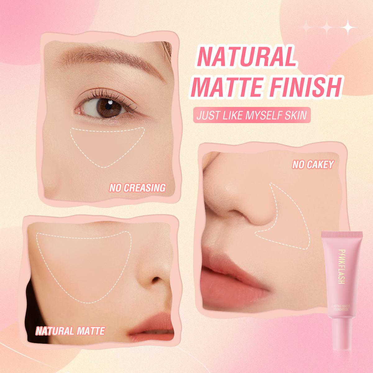 Pinkflash F03 Lasting Matte Foundation #1 Vanilla