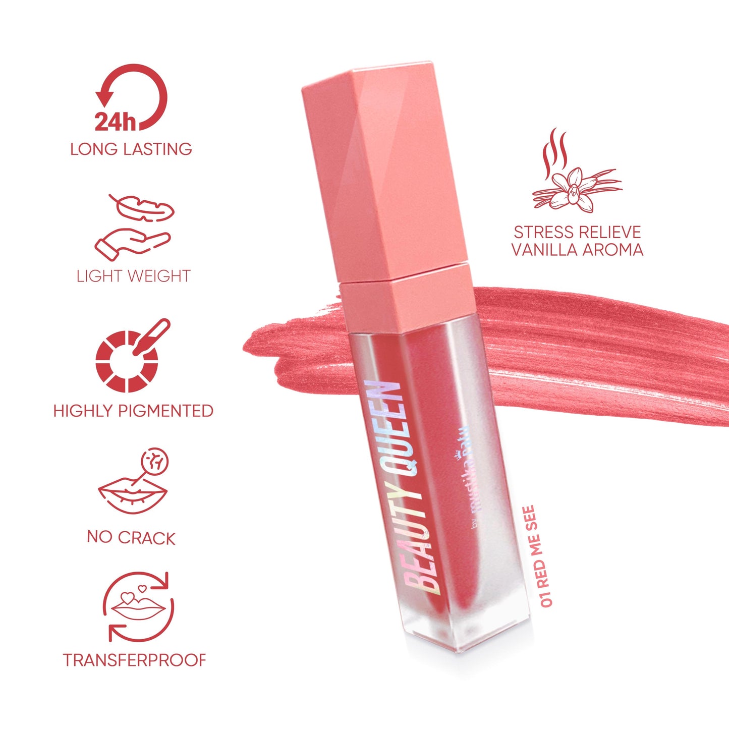 Mustika Ratu Beauty Queen Ultralucious Matte Lip Cream Pinky Swear