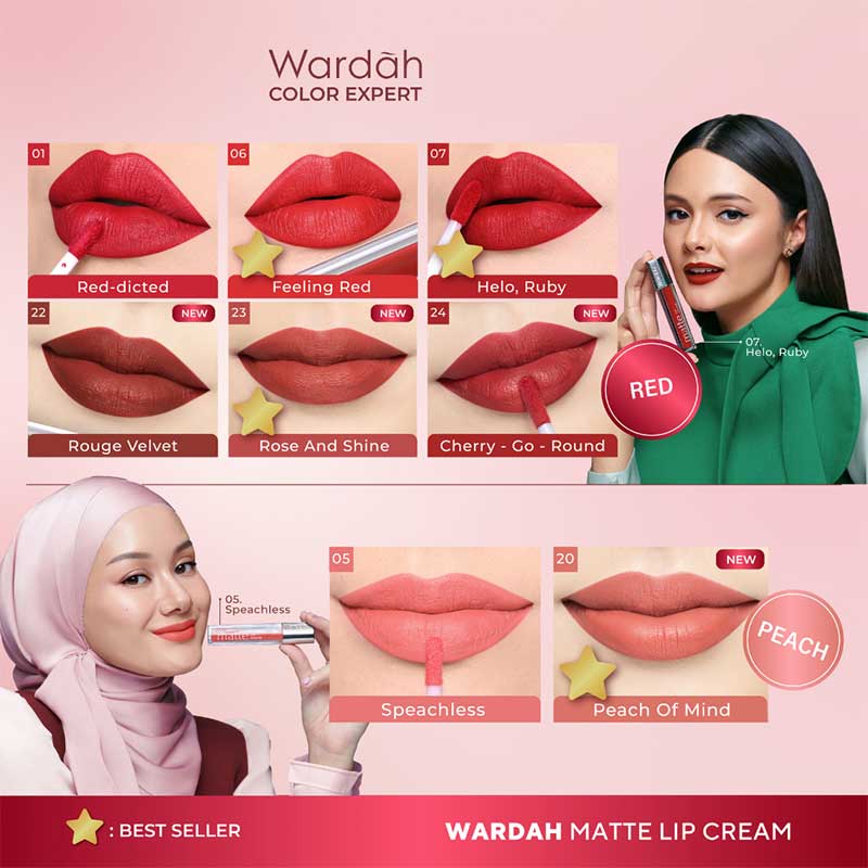 WARDAH Exclusive Matte Lip Cream 22 - Rouge Velvet | 4 gr