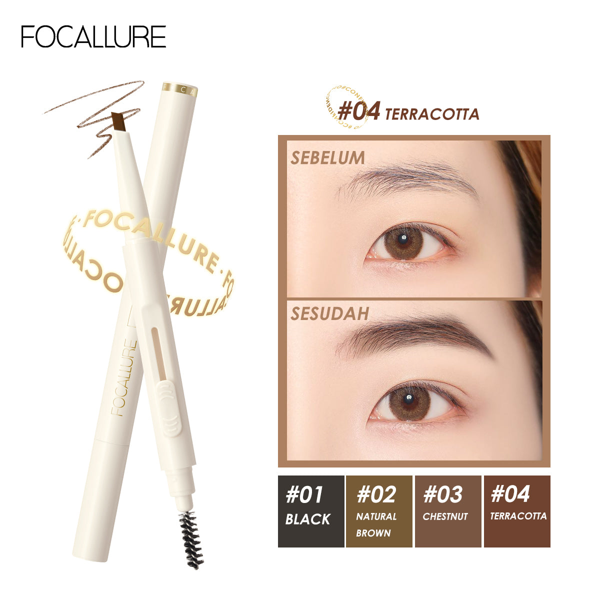 Focallure Silky Shaping Eyebrow Pencil FA202 #4