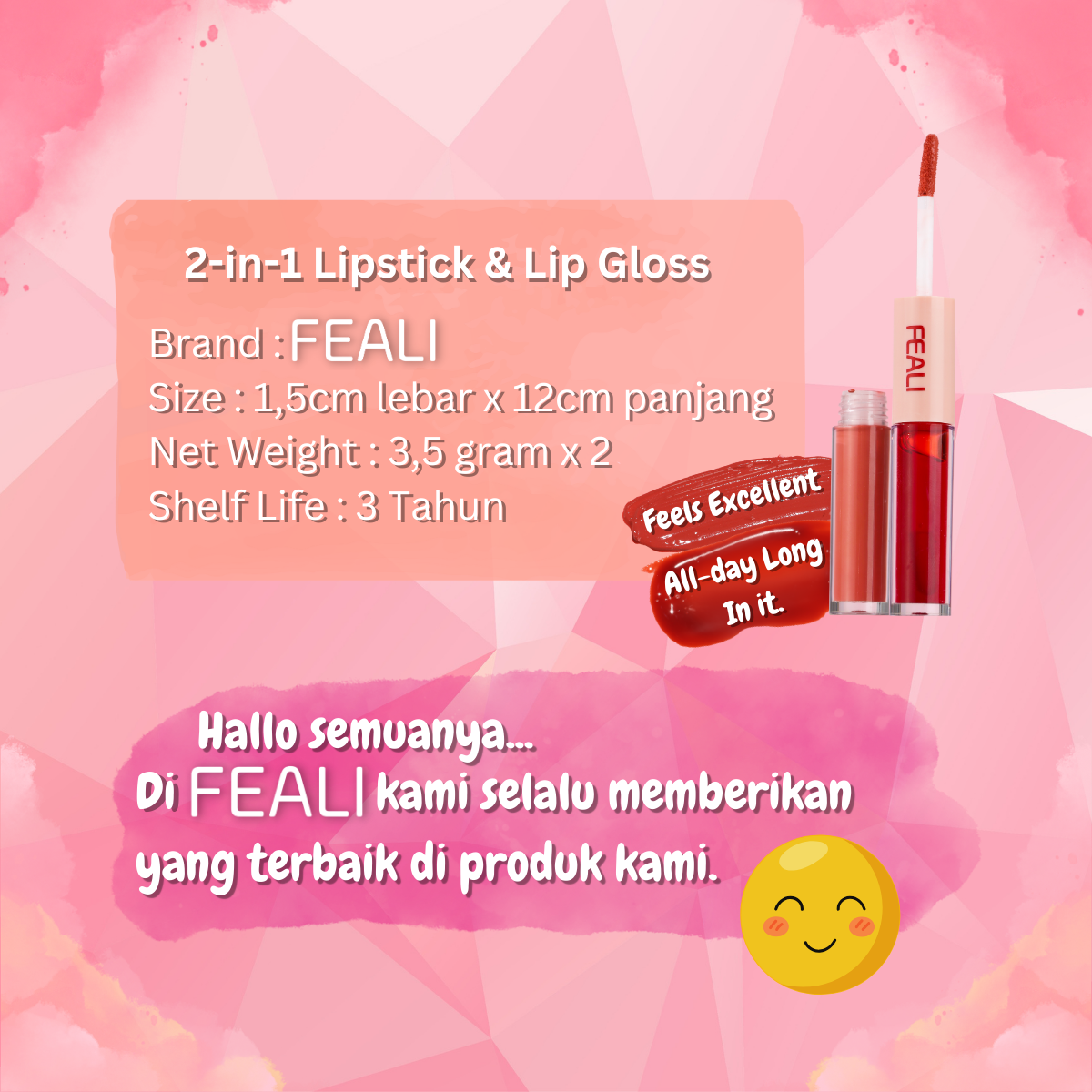 Feali Lipstick 2in1 - V02 | 3.5ml