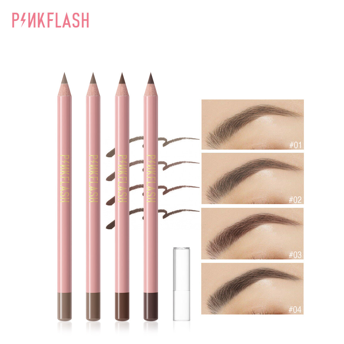 Pinkflash E02 Waterproof Easy Eyebrow Pencil - 02 Natural Brown