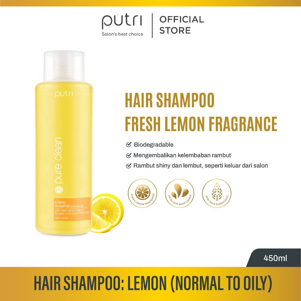 Putri Lemon Shampoo (Normal To Oily) With Fresh Lemon Fragrance 450ml