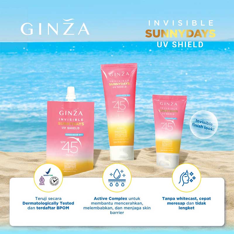 Ginza Invisible SunnyDays UV Shield Sunscreen Gel SPF 45 PA+++ | 30ml