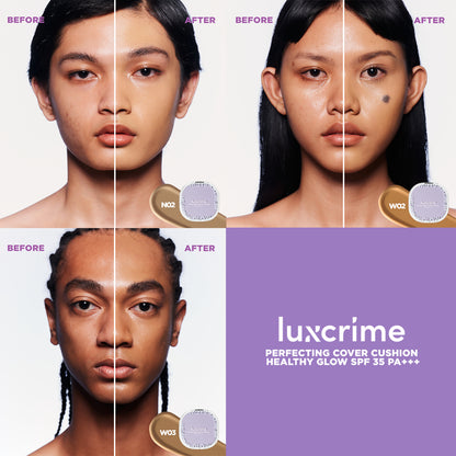 LUXCRIME Perfecting Cover Cushion - Healthy Glow SPF 35 PA +++ N03