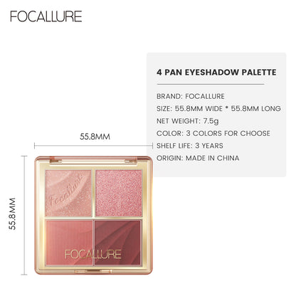 FOCALLURE 4 PAN EYESHADOW PALETTE FA314 PP01