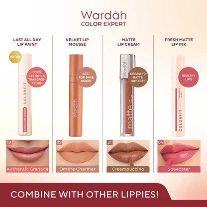 WARDAH Colorfit Last All Day Lip Paint 03 - Stick to Latte | 4.2 gr