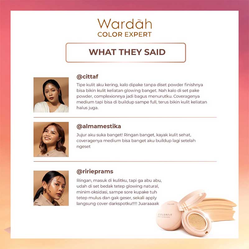 WARDAH Colorfit Perfect Glow Cushion - 22N Light Ivory | 15 gr