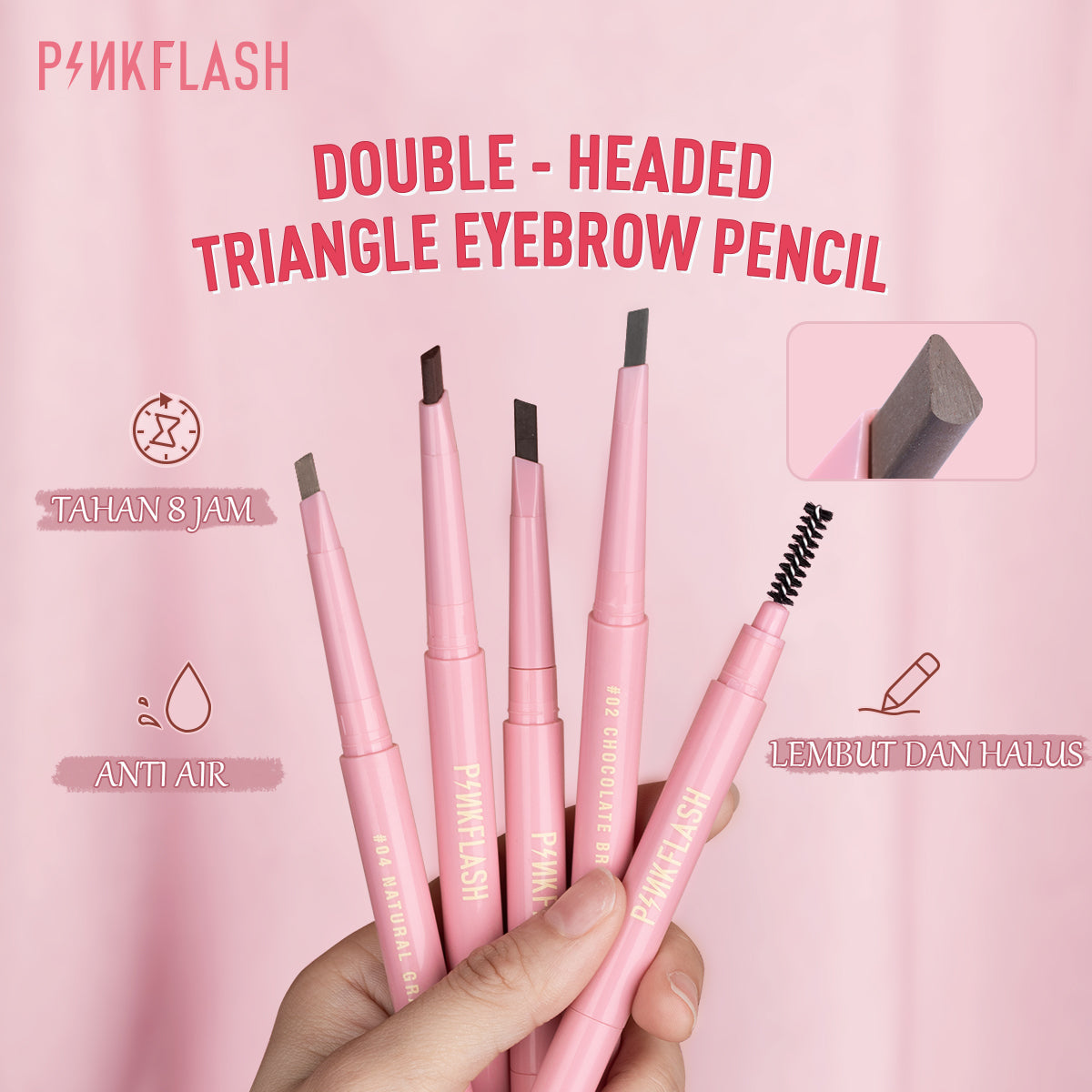 Pinkflash Waterproof Auto Eyebrow Pencil PF-E09 - #03 Gray Brown