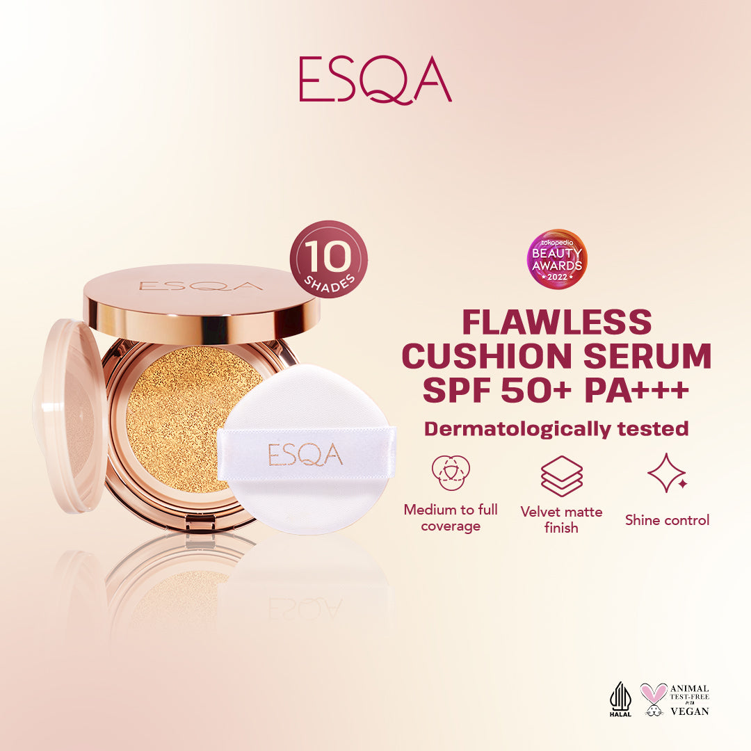 ESQA Flawless Cushion Serum SPF 50+ PA+++ Custard 15gr