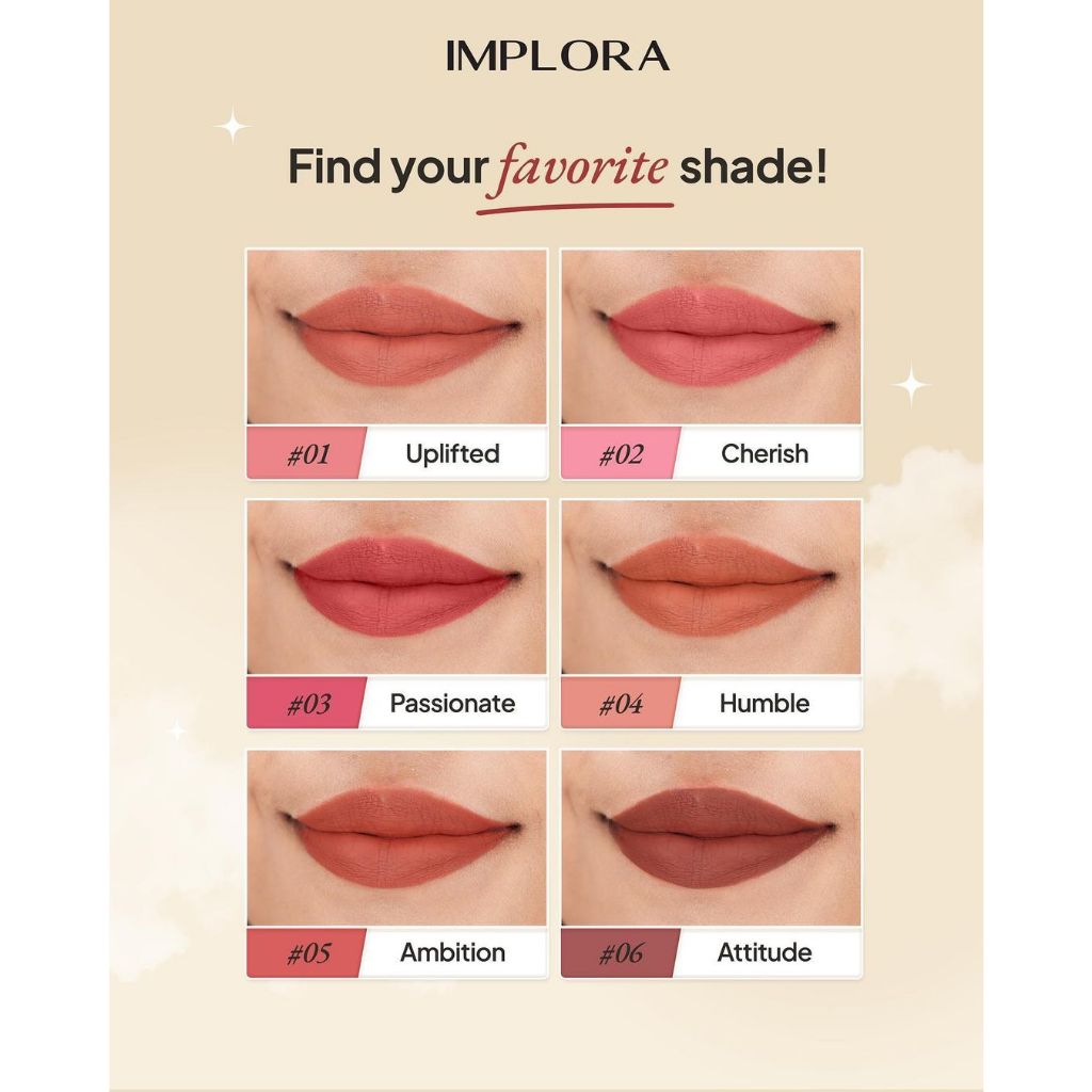 IMPLORA Day To Day Lite Matte Lip Cream 03 - Passionate | 4 gr