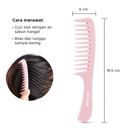 Hair Secrets Wide Tooth Comb Pink