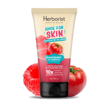 HERBORIST Juice For Skin Exfoliating Gel Scrub Raspberry Tomato 150ml