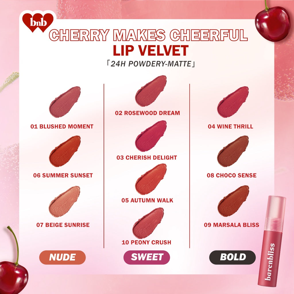 Barenbliss CHERRY MAKES CHEERFUL LIP VELVET 14 AMBER FLARE