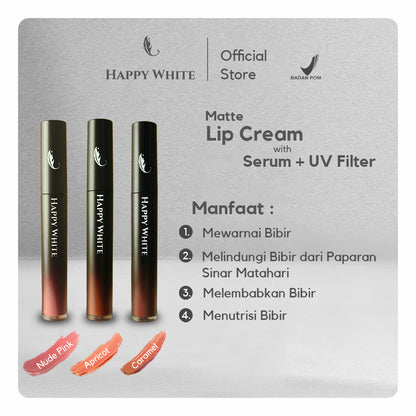 Happy White Matte Lipcream Serum + UV filter Apricot 4 g