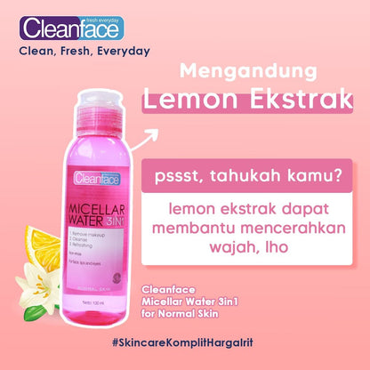 Clean Face Micellar Water 3In1 Normal Skin | 250 ml