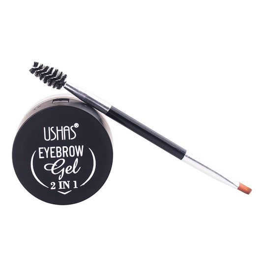 Ushas EG190 Eyebrow Gel 2in1 3.3gr & Powder Black 1.6gr