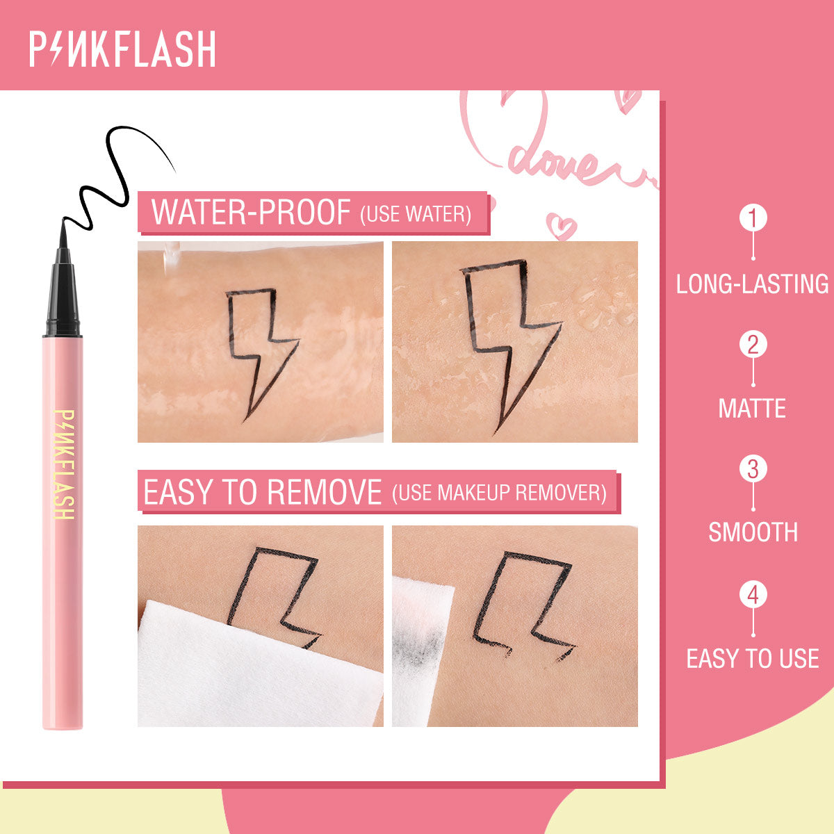 Pinkflash E01 Waterproof Easy Eyeliner