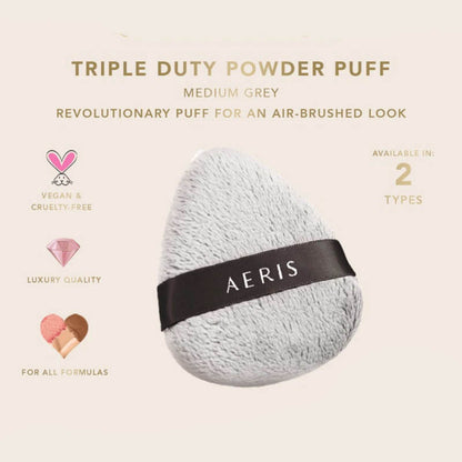 Aeris Beaute Triple Duty Powder Puff - M, Gray