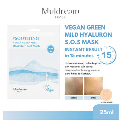 Muldream Vegan Green Mild Hyaluron S.O.S Mask | 25ml