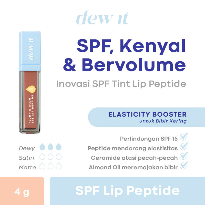 Dew It Plump & Glow SPF Lip Peptide (Dewy Nude) 4ml