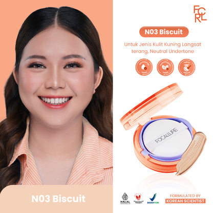 FOCALLURE Poreless Matte Cushion - N03 Biscuit