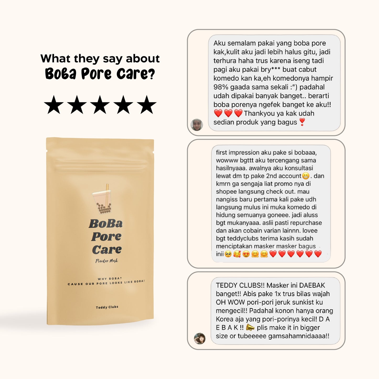 TEDDY CLUBS Mud Mask Boba Pore Care 30gr