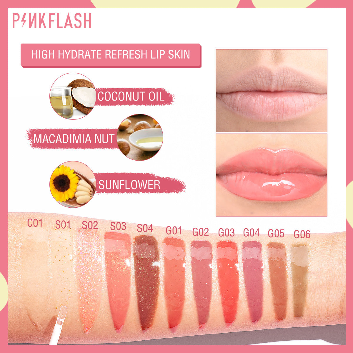 Pinkflash L02 Lasting Glossy Lip Gloss - G01