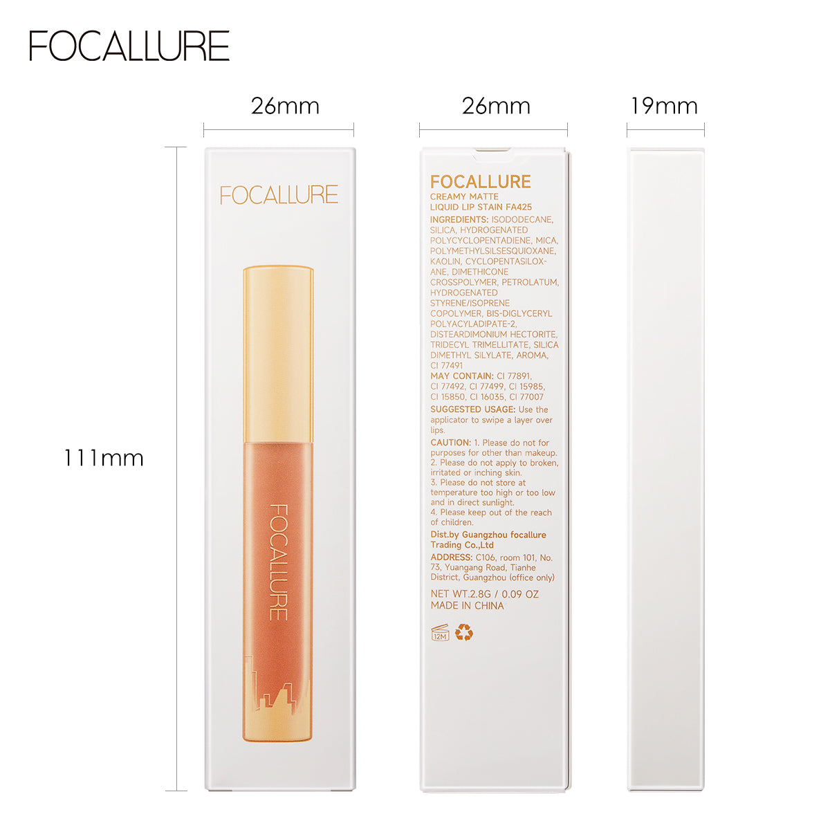 FOCALLURE CREAMY MATTE LIQUID LIP STAIN FA425 NU02