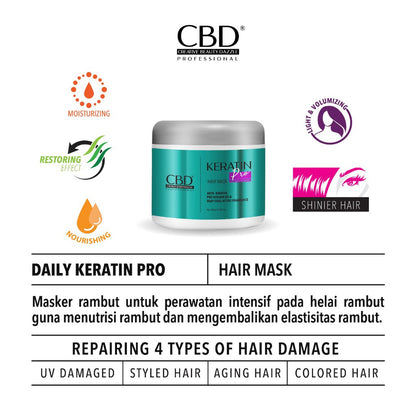 CBD Keratin Pro Daily Use Hair Mask | 500g