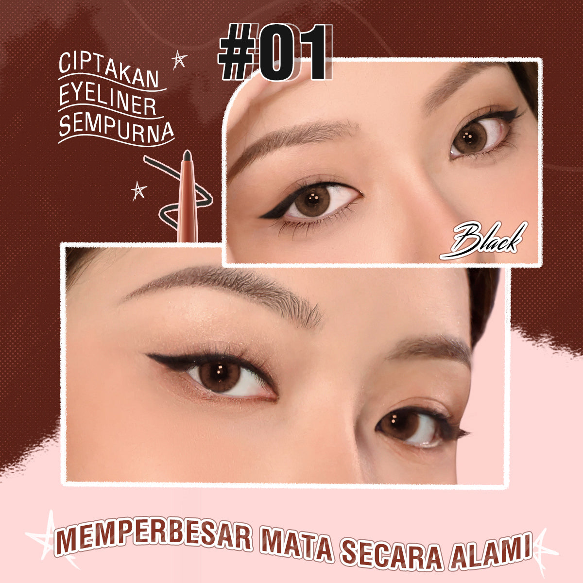 Pinkflash Pro Touch Pencil Eyeliner PF-E13 - #01