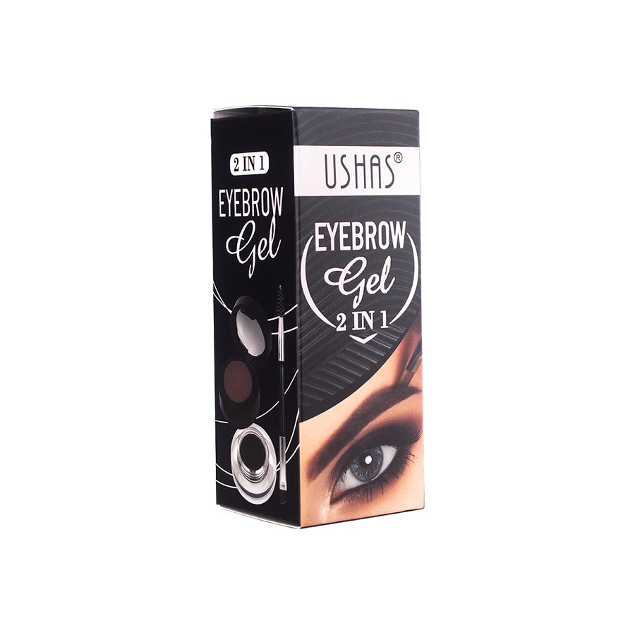 Ushas EG190 Eyebrow Gel 2in1 3.3gr & Powder Black 1.6gr