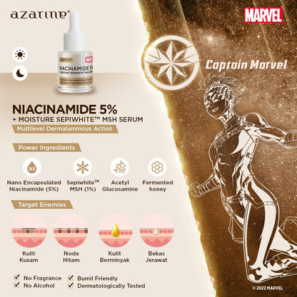 Azarine Marvel Niacinamide 5% + Moisture Sepiwhite MSH Serum | 20 ml