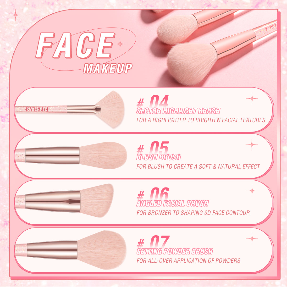 PINKFLASH PF-T04#05 FLAME SHAPE BLUSH BRUSH