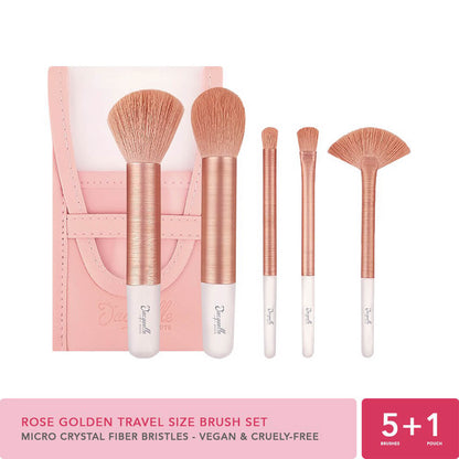 Jacquelle  Rose Golden Travel Size Brush Set